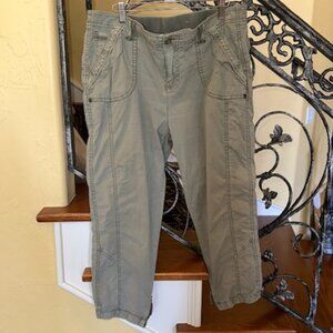 Dusty Olive Ankle Zip Poplin Crop Pants from Chico's